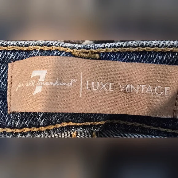 7 For All Mankind Luxe Vintage Slim Boyfriend Cropped Style Size 29 - Picture 9 of 12